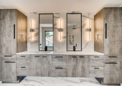 VALLEJO house bathroom with cabinets and mirrors