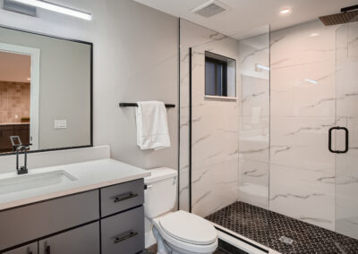 3rd Floor Bathroom with a shower area